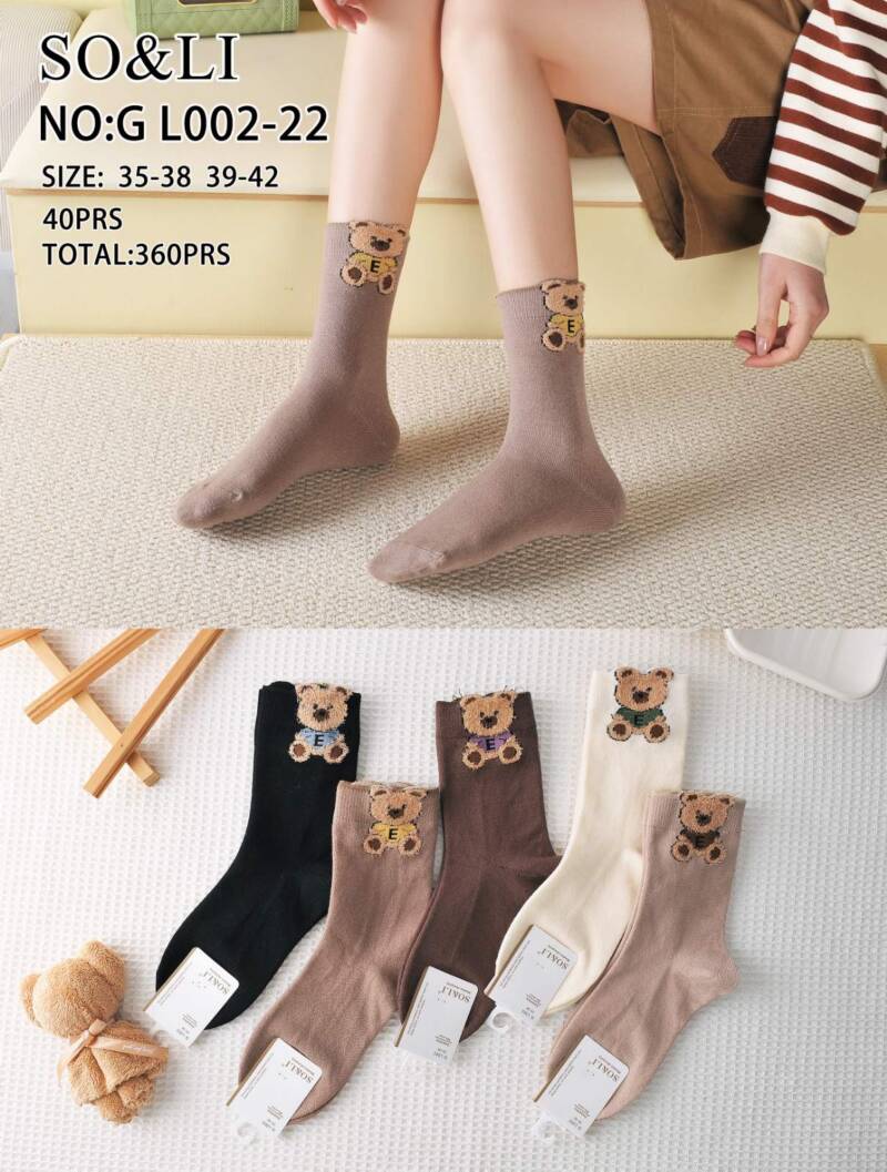 Skarpety  damskie Roz 35-42, Mix kolor Paczka 40 szt